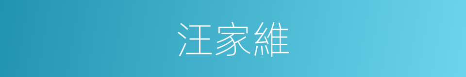 汪家維的同義詞