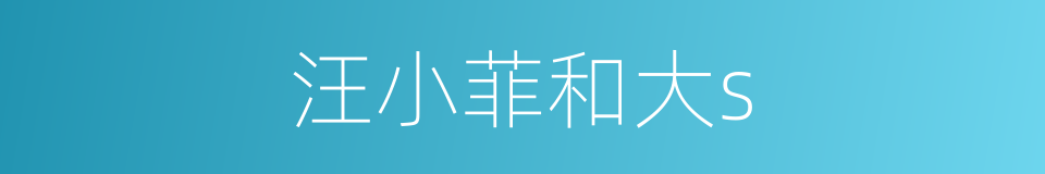 汪小菲和大s的同义词