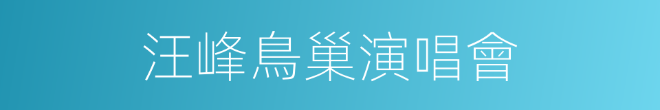 汪峰鳥巢演唱會的同義詞