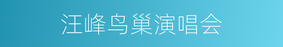 汪峰鸟巢演唱会的同义词