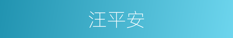 汪平安的同义词