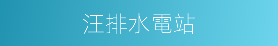 汪排水電站的同義詞