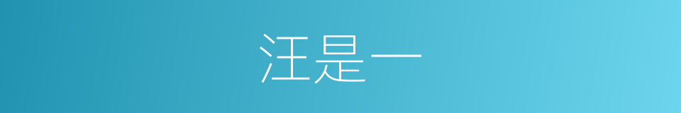 汪是一的同义词