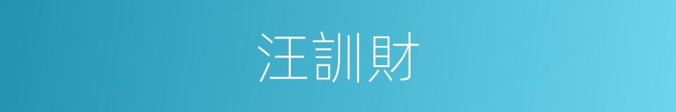 汪訓財的同義詞