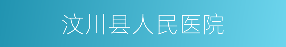 汶川县人民医院的同义词