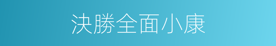 決勝全面小康的同義詞