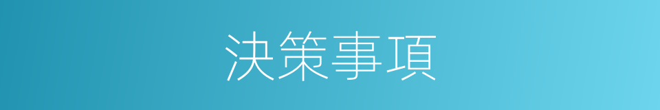 決策事項的同義詞