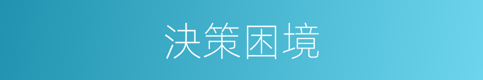 決策困境的同義詞