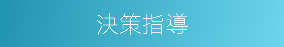 決策指導的同義詞