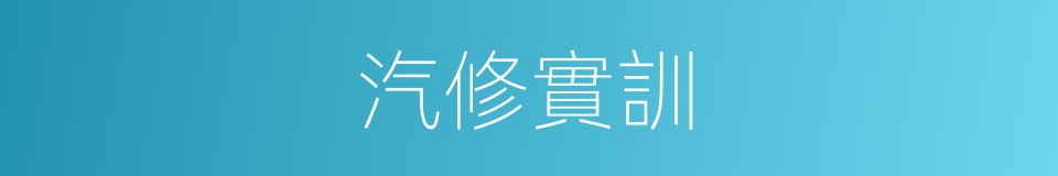 汽修實訓的同義詞