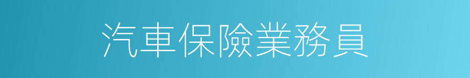 汽車保險業務員的同義詞