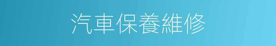 汽車保養維修的同義詞