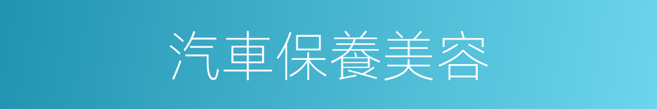 汽車保養美容的同義詞