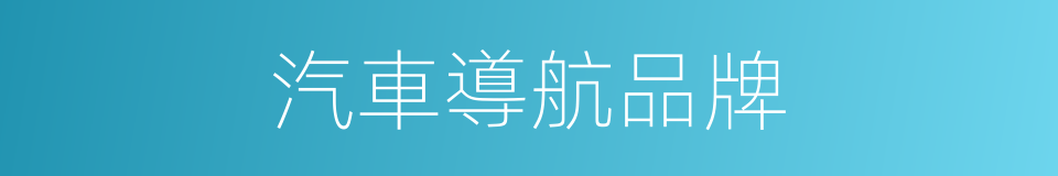 汽車導航品牌的同義詞