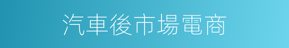 汽車後市場電商的同義詞