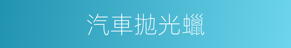 汽車拋光蠟的同義詞