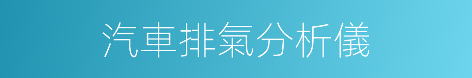 汽車排氣分析儀的同義詞