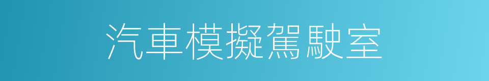 汽車模擬駕駛室的同義詞