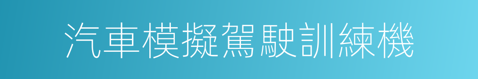 汽車模擬駕駛訓練機的同義詞