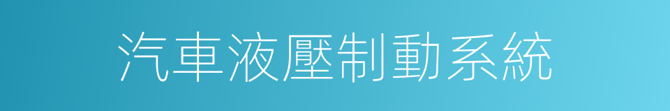 汽車液壓制動系統的同義詞