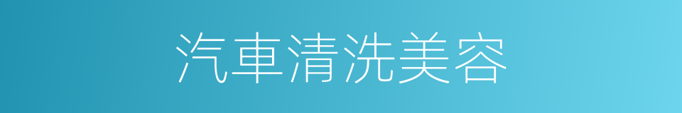 汽車清洗美容的同義詞