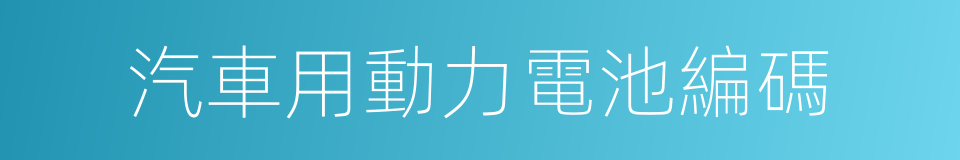 汽車用動力電池編碼的同義詞