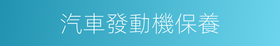 汽車發動機保養的同義詞