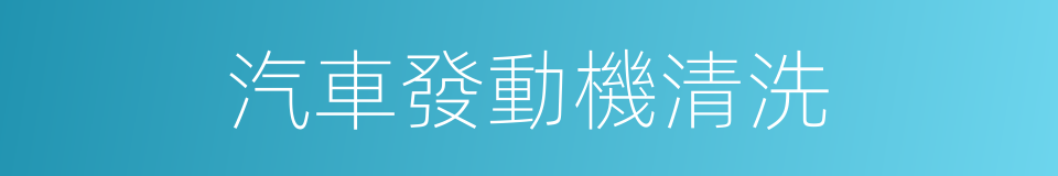 汽車發動機清洗的同義詞