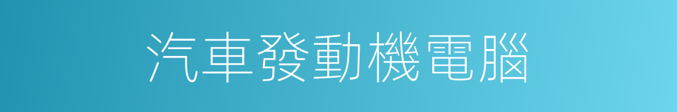 汽車發動機電腦的同義詞