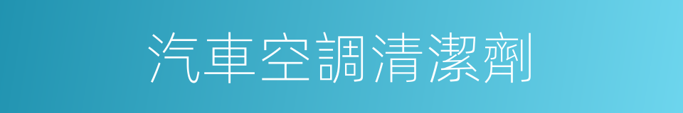 汽車空調清潔劑的同義詞