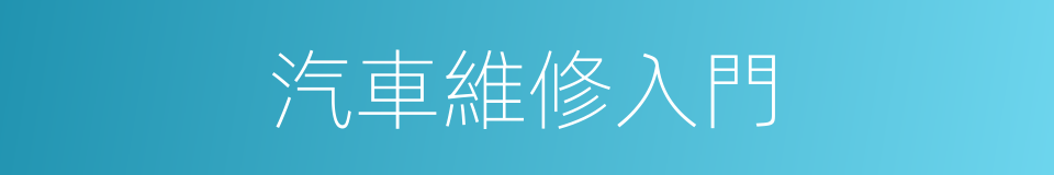汽車維修入門的同義詞