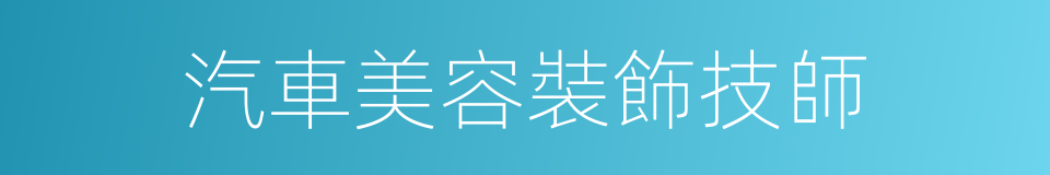 汽車美容裝飾技師的同義詞