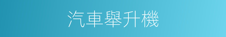 汽車舉升機的同義詞