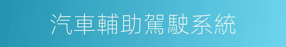 汽車輔助駕駛系統的同義詞