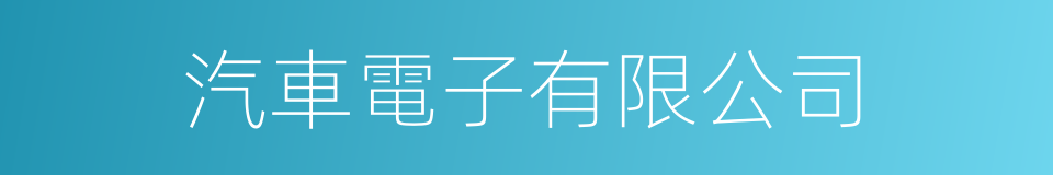 汽車電子有限公司的同義詞