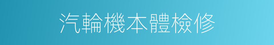 汽輪機本體檢修的同義詞