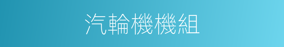 汽輪機機組的同義詞