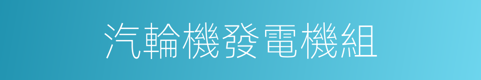 汽輪機發電機組的同義詞