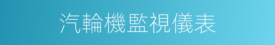 汽輪機監視儀表的同義詞