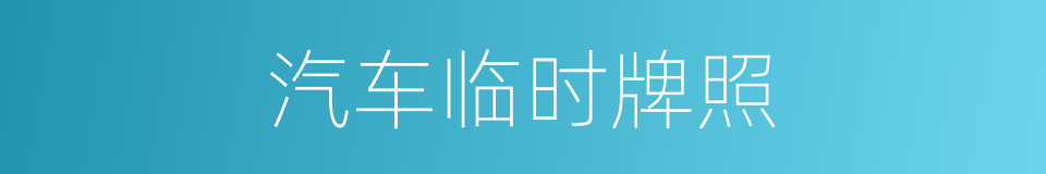 汽车临时牌照的同义词
