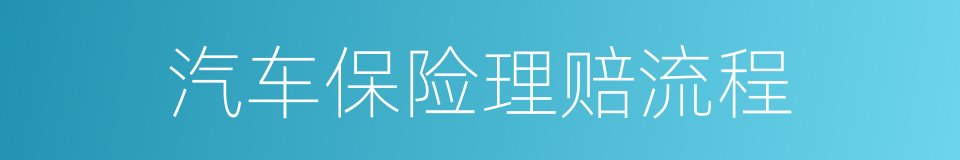 汽车保险理赔流程的同义词