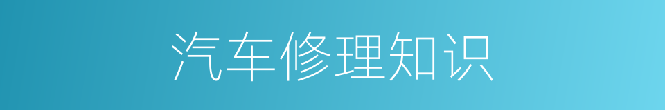 汽车修理知识的同义词