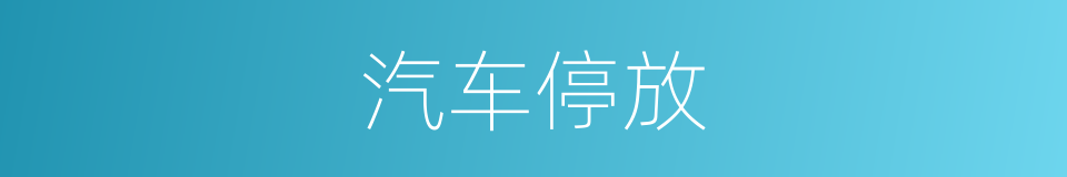 汽车停放的同义词