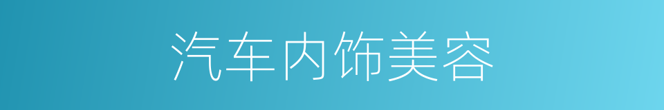 汽车内饰美容的同义词