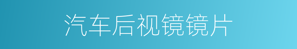 汽车后视镜镜片的同义词