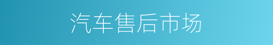 汽车售后市场的同义词