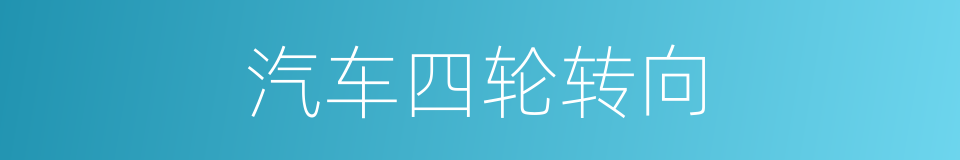 汽车四轮转向的同义词