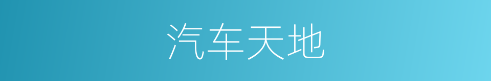 汽车天地的同义词