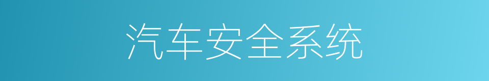 汽车安全系统的同义词