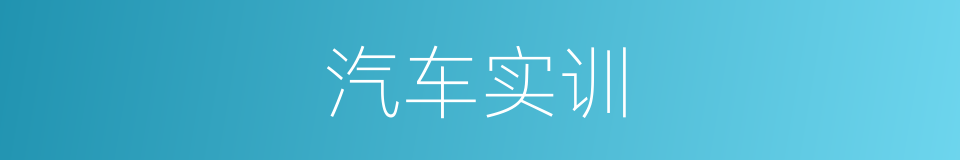汽车实训的同义词